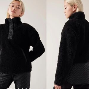 Athleta Cozy Sherpa Snap Sweatshirt